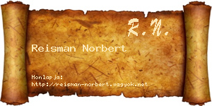 Reisman Norbert névjegykártya